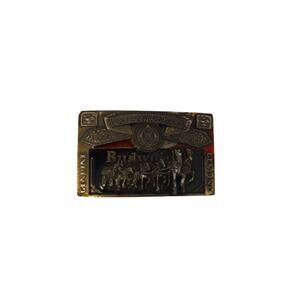Vintage Budweiser Belt Buckle with Clydesdale Design